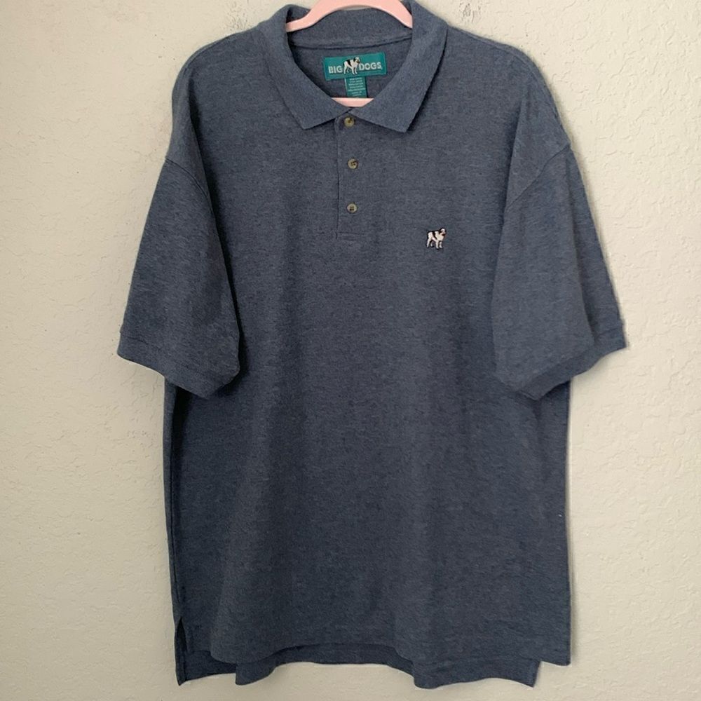 Big Dogs Men’s Polo Gray Short Sleeve Shirt Embroidered Logo Size 1X